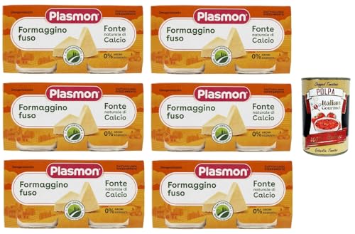 Plasmon Formaggino fuso 6x (2x80g) Mit italienischem Milch, 100% natürlich, ohne Räume hinzugefügt + Italian Gourmet polpa 400g von Italian Gourmet E.R.