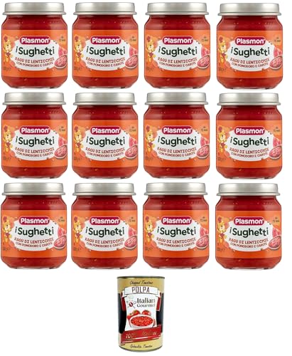 Plasmon I Sughetti Ragù di Lenticchie, Pomodoro e Carote I Sughetti Linsen-, Tomaten- und Karottenragout 12x120gr + Italian Gourmet polpa 400g von Italian Gourmet E.R.