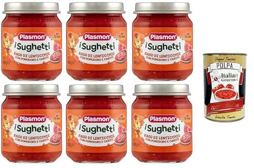 Plasmon I Sughetti Ragù di Lenticchie, Pomodoro e Carote I Sughetti Linsen-, Tomaten- und Karottenragout 6x120gr + Italian Gourmet polpa 400g von Italian Gourmet E.R.