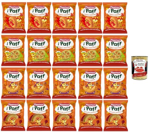 Plasmon Snack i Paff Testpaket Snacks, nicht frittiert und ohne Salzzusatz, perfekt für die kleinen Hände Ihres Kindes 20x15gr + Italian Gourmet polpa 400g von Italian Gourmet E.R.