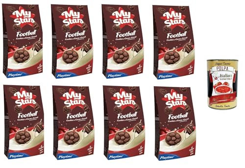 Playtime Football Biscotti al cacao e cerali Football Kakao- und Müslikekse 8x 275gr + Italian Gourmet polpa 400g von Italian Gourmet E.R.