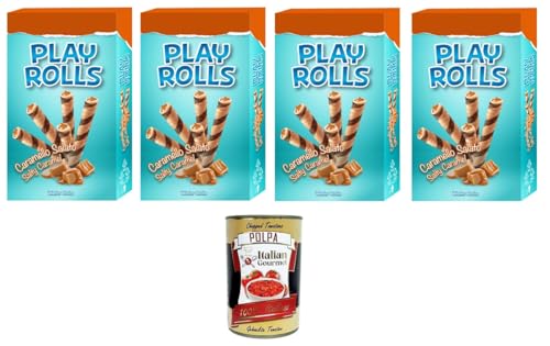 Playtime- PlayRolls Gesalzener Karamellgeschmack 4x150gr + Italian Gourmet polpa 400g von Italian Gourmet E.R.