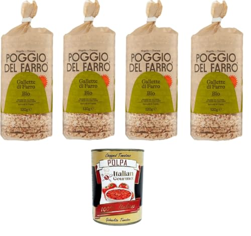 Poggio Del Farro Gallette di Farro Dinkelkekse, 4x120g+ Italian Gourmet polpa 400g von Italian Gourmet E.R.