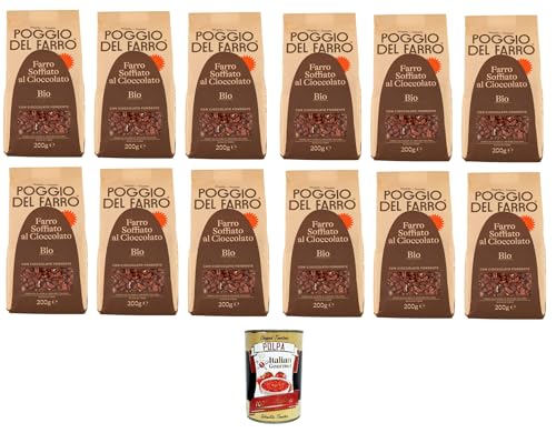 Poggio del Farro- Farro Soffiato al Cioccolato Gepuffter Dinkel mit Schokolade 12x 200gr + Italian Gourmet polpa 400g von Italian Gourmet E.R.