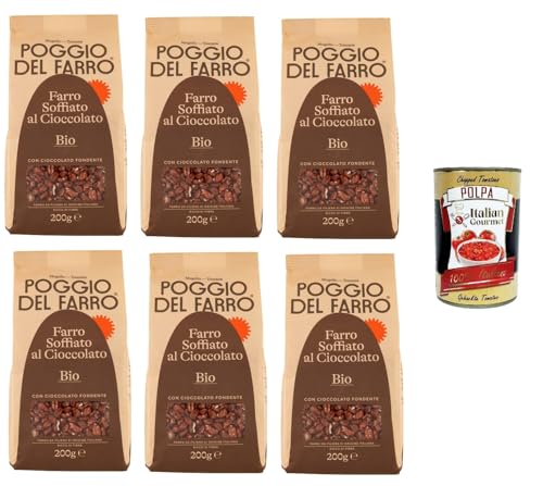 Poggio del Farro- Farro Soffiato al Cioccolato Gepuffter Dinkel mit Schokolade 6x 200gr + Italian Gourmet polpa 400g von Italian Gourmet E.R.