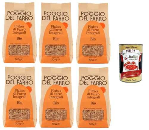 Poggio del Farro- Flakes di Farro Integrale Vollkorn-Dinkelflocken 6x300gr + Italian Gourmet polpa 400g von Italian Gourmet E.R.