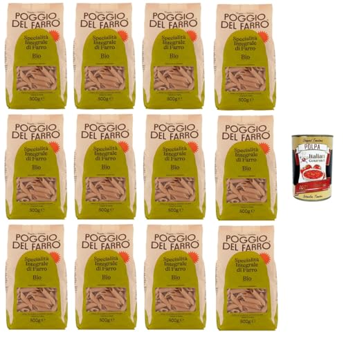 Poggio del Farro Penne Specialità Integrale Di Farro Vollkorn-Dinkel-Spezialität 12x500gr + Italian Gourmet polpa 400g von Italian Gourmet E.R.