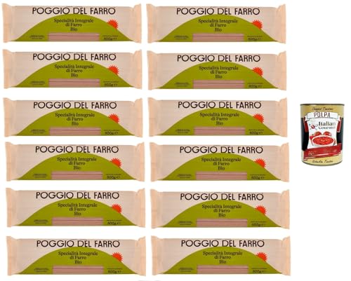 Poggio del Farro Spaghetti Specialità Integrale Di Farro Vollkorn-Dinkel-Spezialität 12x500gr + Italian Gourmet polpa 400g von Italian Gourmet E.R.