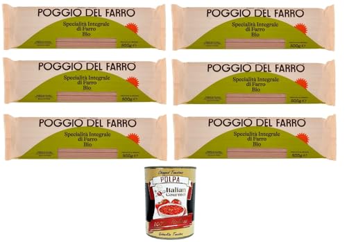 Poggio del Farro Spaghetti Specialità Integrale Di Farro Vollkorn-Dinkel-Spezialität 6x500gr + Italian Gourmet polpa 400g von Italian Gourmet E.R.