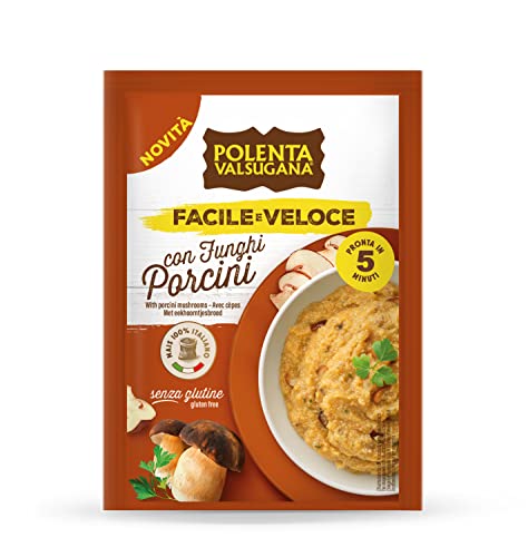 Polenta Valsugana Facile e Veloce con Funghi Porcini Zubereitet für Polenta mit Steinpilzen Glutenfrei in 5 Minuten Fertig 80g von POLENTA VALSUGANA