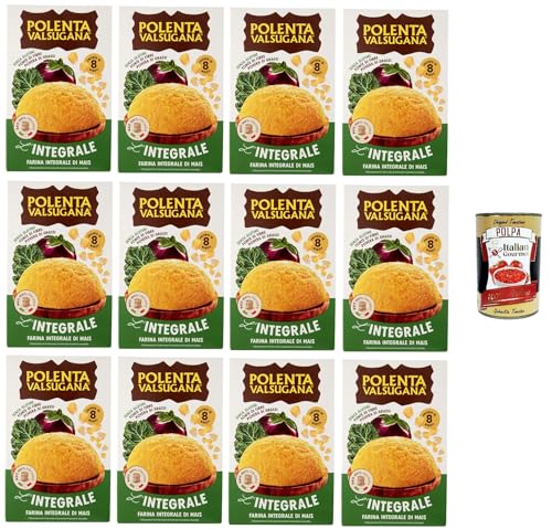 Polenta Valsugana L'integrale Vollkorn-Maismehl 12x 330Gr + Italian Gourmet polpa 400g von Italian Gourmet E.R.