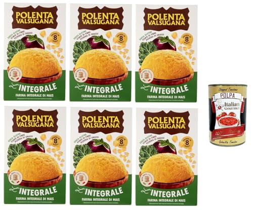 Polenta Valsugana L'integrale Vollkorn-Maismehl 6x 330Gr + Italian Gourmet polpa 400g von Italian Gourmet E.R.