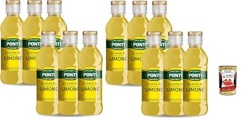 Ponti, Gastronomische Glasur mit Zitronensaft, cremig und erfrischend, ideal zum Aroma -Fleisch-, Fisch- und Obstsalatgerichten, 12x 220 g + Italian Gourmet polpa 400g von Italian Gourmet E.R.