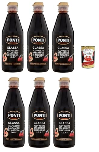 Ponti Glassa all'Aceto Balsamico di Modena,Glasur mit Balsamico-Essig aus Modena I.G.P., 6x 500g + Italian Gourmet polpa 400g von Italian Gourmet E.R.