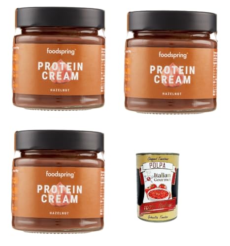 Protein Cream, 3x 200g, Schokocreme mit hohem Proteingehalt bei 85% weniger Zucker + Italian Gourmet polpa 400g von Italian Gourmet E.R.