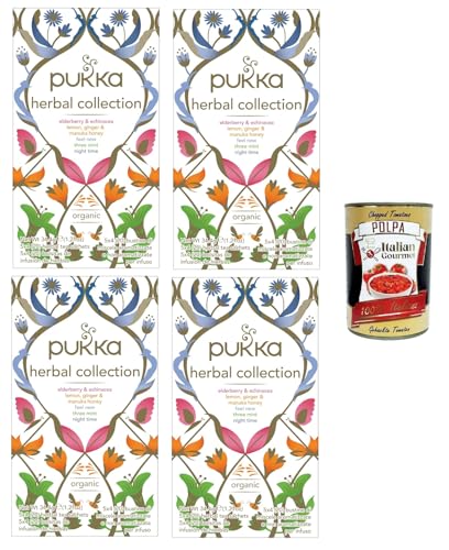 Pukka - Herbal Collection - 5 Kräutertees - 4x Packungen mit 20 Beuteln + Italian Gourmet polpa 400g von Italian Gourmet E.R.