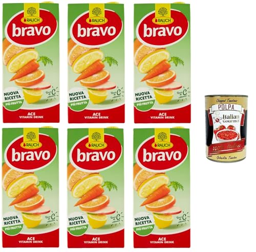 Rauch bravo ACE Vitamin Drink Neues Rezept, mehr Obst 6x2lt + Italian Gourmet polpa 400g von Italian Gourmet E.R.