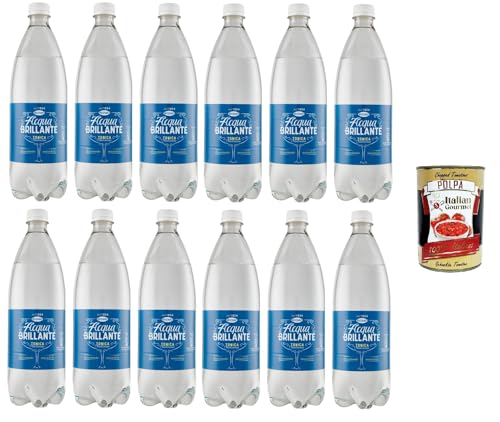 Recoaro Acqua Brillante, Tonica Italiana, Dissetante e Mixabile Brillantes Wasser, italienisches Tonic, durstlöschend und mischbar 12x 90cl+ Italian Gourmet polpa 400g von Italian Gourmet E.R.