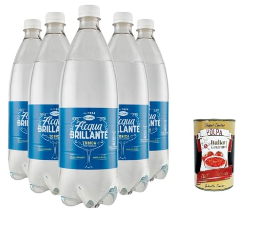 Recoaro Acqua Brillante, Tonica Italiana, Dissetante e Mixabile Brillantes Wasser, italienisches Tonic, durstlöschend und mischbar 6x 90cl+ Italian Gourmet polpa 400g von Italian Gourmet E.R.