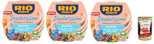 Rio Mare Insalatissime di tonno Gusto Quinoa, Tuna Salad, Thunfischsalat mit Quinoa, Kichererbsen, Karotten und grünen Bohnen 3x 220 g + Italian Gourmet polpa 400g von Italian Gourmet E.R.