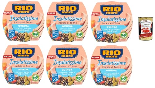 Rio Mare Insalatissime di tonno Gusto Quinoa, Tuna Salad, Thunfischsalat mit Quinoa, Kichererbsen, Karotten und grünen Bohnen 6x 220 g + Italian Gourmet polpa 400g von Italian Gourmet E.R.