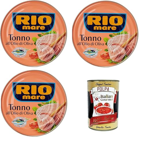 Rio Mare -Tonno All'Olio Di Oliva Thunfisch in Olivenöl - 3x 500 G+ Italian Gourmet polpa 400g von Italian Gourmet E.R.