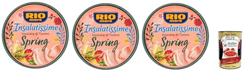 Rio mare Insalatissime Insalata di Tonno Spring, Thunfischsalat mit Spargel, Reis, Erbsen, Karotten und Zitrone 3x 220g + Italian Gourmet polpa 400g von Italian Gourmet E.R.