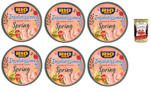 Rio mare Insalatissime Insalata di Tonno Spring, Thunfischsalat mit Spargel, Reis, Erbsen, Karotten und Zitrone 6x 220g + Italian Gourmet polpa 400g von Italian Gourmet E.R.