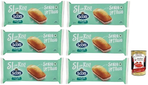 Riso Scotti, Si con Riso - Plumcake con Riso, Plumcake mit Reis, Kuchen Laktose -freie Süße Snacks, Palmöl ohne, 6x 190g + Italian Gourmet polpa 400g von Italian Gourmet E.R.