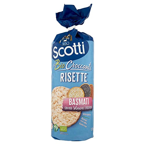 Riso Scotti Le Bio Croccanti Risette Basmati Knusprige, Glutenfreie Bio-Reiskuchen 120g Basmati mit Venere-Reis und Rotem Reis Reiswaffeln von Italian Gourmet E.R.