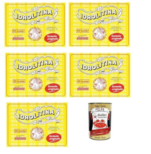 Ristora Idrolitina Preparato per Acqua da Tavola, Zubereitung für Tafelwasser, 5x 200g (20 Beutel) + Italian Gourmet polpa 400g von Italian Gourmet E.R.