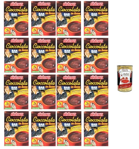 Ristora Prepatato per cioccolata calda in tazza, Denso come al Bar Zubereitung für heiße Schokolade in der Tasse, dicht wie an der Bar 16x125gr +Italian Gourmet polpa 400g von Italian Gourmet E.R.