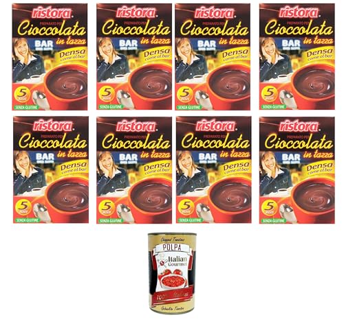 Ristora Prepatato per cioccolata calda in tazza, Denso come al Bar Zubereitung für heiße Schokolade in der Tasse, dicht wie an der Bar 8x125gr +Italian Gourmet polpa 400g von Italian Gourmet E.R.