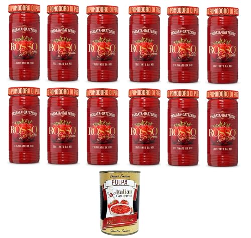 Rosso Gargano- Passata di Datterino Datterino-Püree 12x 290gr + Italian Gourmet Polpa di Pomodoro 400g von Italian Gourmet E.R.