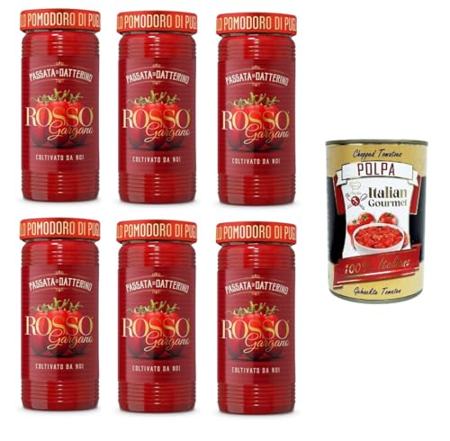 Rosso Gargano- Passata di Datterino Datterino-Püree 6x 290gr + Italian Gourmet Polpa di Pomodoro 400g von Italian Gourmet E.R.