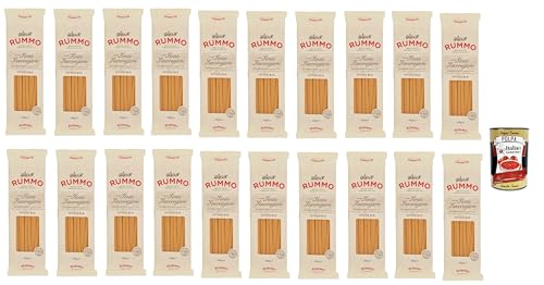 Rummo Fettucce n° 15 Pasta Lenta Lavorazione Teigwaren aus Hartweizengrieß Bronze-Zeichnung 20x 500g + Italian Gourmet polpa 400g von Italian Gourmet E.R.