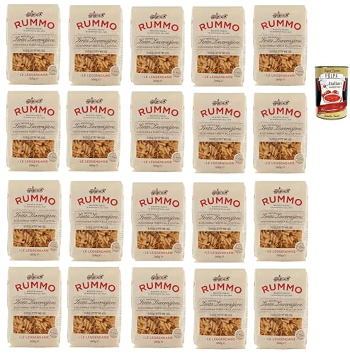 Rummo Fusillotti N°155 Pasta Lenta Lavorazione Teigwaren aus Hartweizengrieß Bronze-Zeichnung 20x 500g + Italian Gourmet polpa 400g von Italian Gourmet E.R.