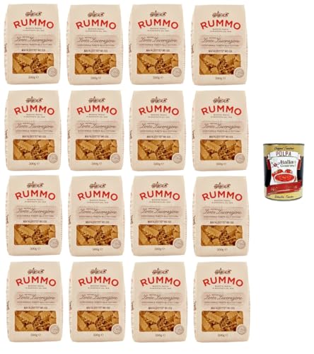 Rummo Mafaldotte N°159 Pasta Lenta Lavorazione Teigwaren aus Hartweizengrieß Bronze-Zeichnung 16x 500gr + Italian Gourmet polpa 400g von Italian Gourmet E.R.