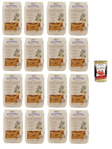 Rummo Penne Rigate N°66 Glutenfreie Pasta mit toskanischen Kichererbsen und braunem Reis 16 x 300gr + Italian Gourmet polpa 400g von Italian Gourmet E.R.