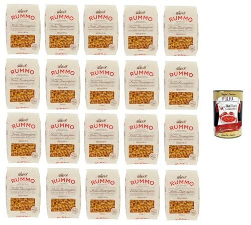 Rummo Riccioli n° 54 Pasta Lenta Lavorazione Teigwaren aus Hartweizengrieß Bronze-Zeichnung 20x 500g + Italian Gourmet polpa 400g von Italian Gourmet E.R.