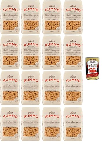 Rummo Tubetti Zita N°31 Hartweizengrieß Pasta Italienische Nudeln 16x500g Packung + Italian Gourmet Polpa di Pomodoro 400g Dose von Italian Gourmet E.R.