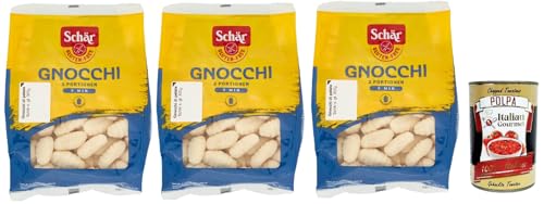 SCHÄR Senza Glutine Gnocchi di patate, Glutenfrei Kartoffel Pasta nudeln, gluten free pasta, 3x 300g + Italian Gourmet polpa 400g von Italian Gourmet E.R.