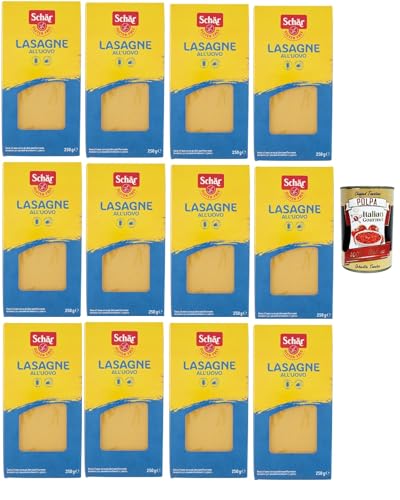 SCHÄR Senza Glutine Lasagna, Glutenfrei Pasta nudeln, gluten free pasta, 12x 250g + Italian Gourmet polpa 400g von Italian Gourmet E.R.