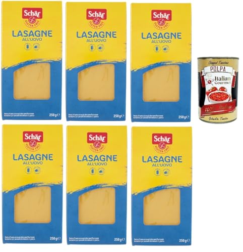 SCHÄR Senza Glutine Lasagna, Glutenfrei Pasta nudeln, gluten free pasta, 6x 250g + Italian Gourmet polpa 400g von Italian Gourmet E.R.