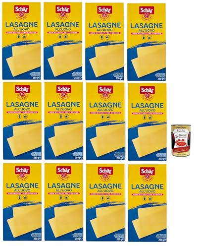 SCHÄR Senza Glutine Lasagne all'uovo, Glutenfrei Eiernudel Pasta nudeln, gluten free pasta, 12x 250g + Italian Gourmet polpa 400g von Italian Gourmet E.R.