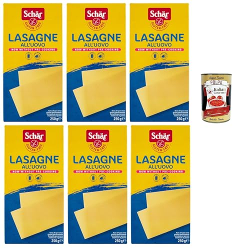 SCHÄR Senza Glutine Lasagne all'uovo, Glutenfrei Eiernudel Pasta nudeln, gluten free pasta, 6x 250g + Italian Gourmet polpa 400g von Italian Gourmet E.R.