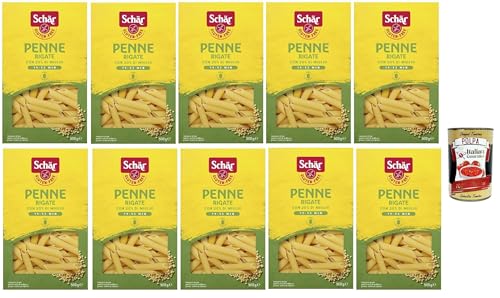 SCHÄR Senza Glutine Penne rigate, Glutenfrei Pasta mit 20% Hirse, gluten free pasta, 10x 500g + Italian Gourmet polpa 400g von Italian Gourmet E.R.