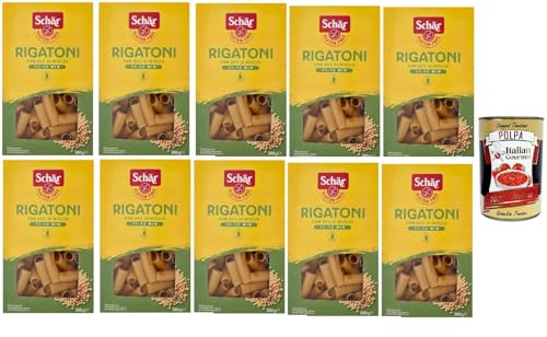 SCHÄR Senza Glutine Rigatoni Glutenfrei Pasta mit 20% Hirse, gluten free pasta, 10x 500g + Italian Gourmet polpa 400g von Italian Gourmet E.R.