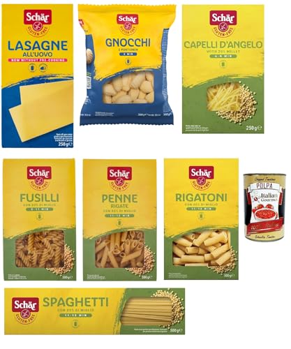 SCHÄR Senza Glutine Testpaket, Glutenfrei Pasta nudeln, gluten free pasta, 7 Stücke + Italian Gourmet polpa 400g von Italian Gourmet E.R.