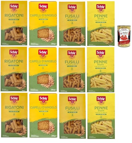 SCHÄR Senza Glutine Testpaket Glutenfrei Pasta mit 20% Hirse, gluten free pasta, 12x 500g + Italian Gourmet polpa 400g von Italian Gourmet E.R.